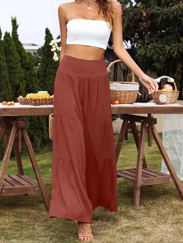 Damen Weite Sommerhose mit luftiger Schnittführung und elastischem Bund Drune