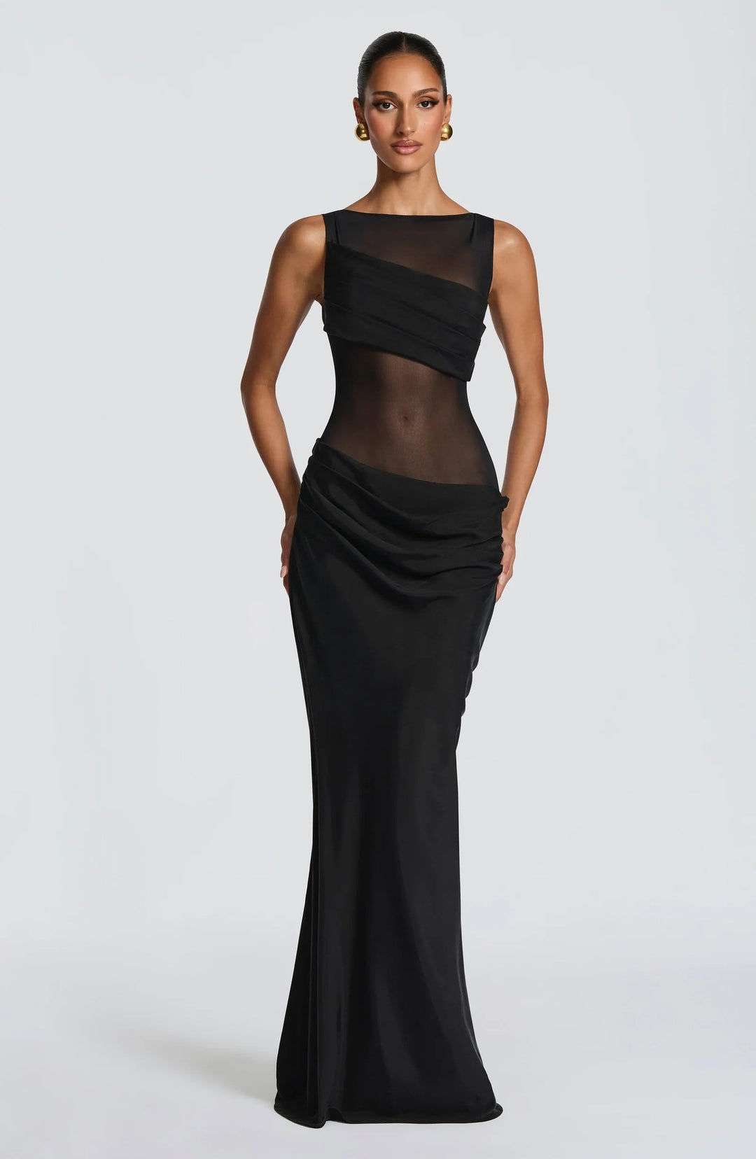 Damen Körperbetontes Abendkleid mit raffinierten Drapierungen Drune