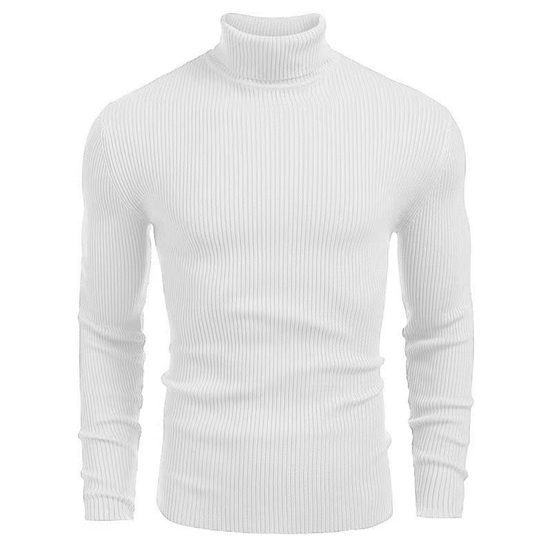 Herren nan Rippstrick Rollkragenpullover figurnaher elastischer Feinstrick Drune