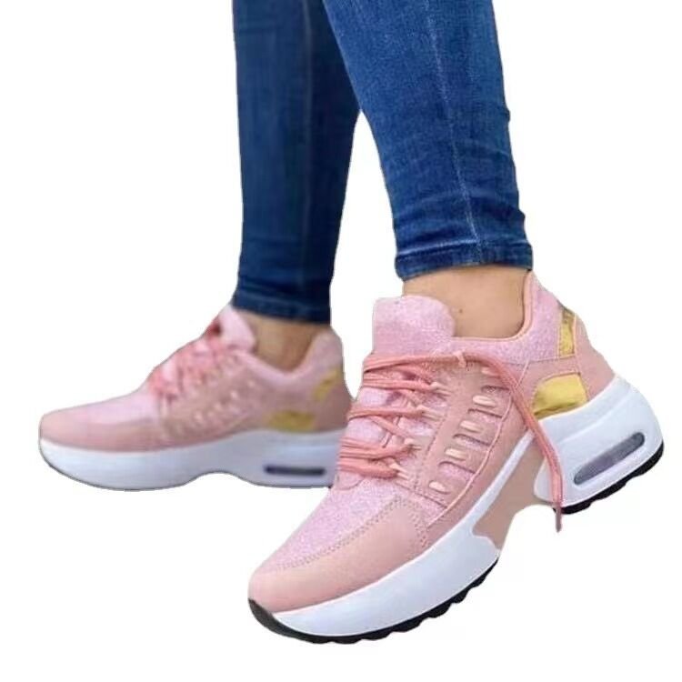 Damen Sportliche Sneakers mit reflektierenden Akzenten und atmungsaktiver Sohle Drune