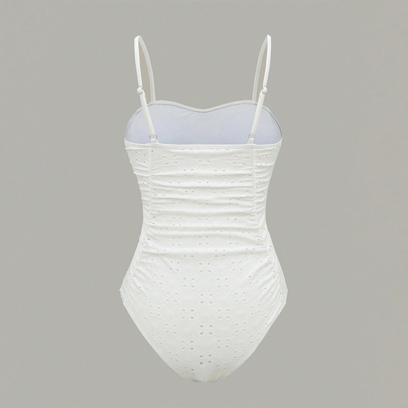 Damen eleganter Einteiler Badeanzug mit Raffungen Drune