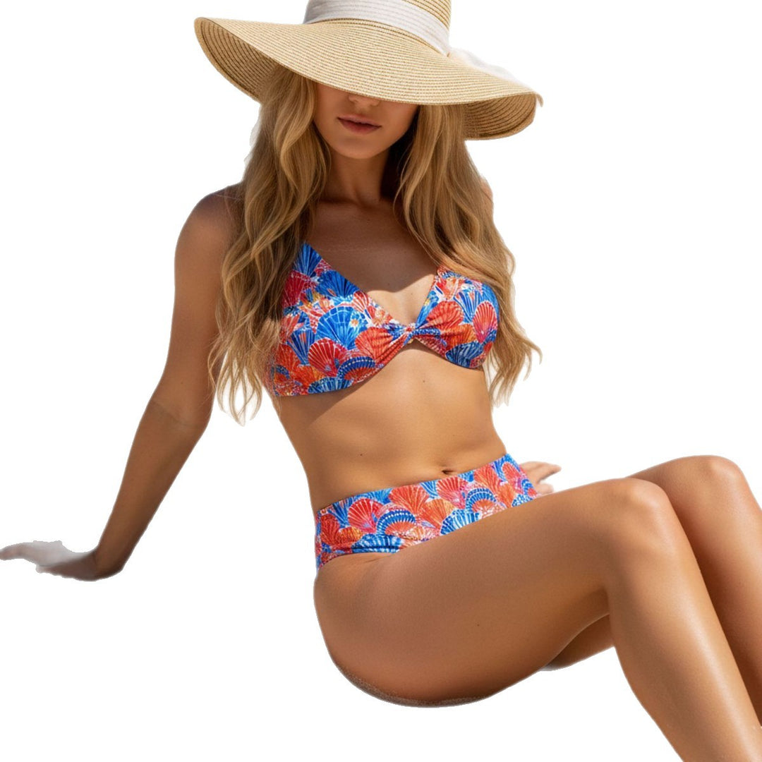Damen Hochgeschnittener Bikini mit verspieltem Muschel-Design Drune