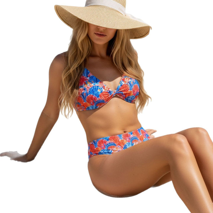 Damen Hochgeschnittener Bikini mit verspieltem Muschel-Design Drune