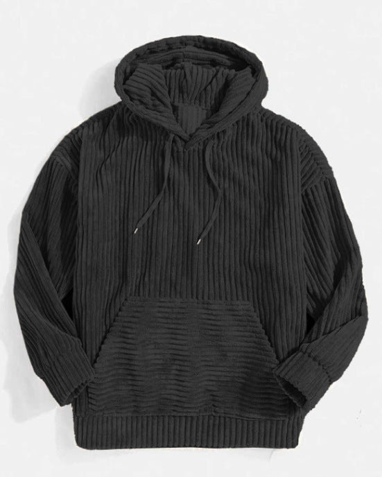 Damen gemütlicher Kapuzenpullover im modernen Rippdesign Drune