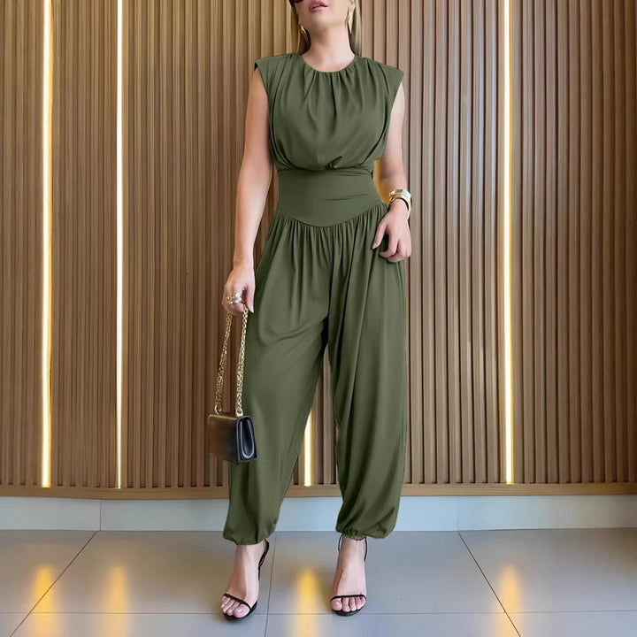 Damen modischer Jumpsuit mit elastischem Taillenbund und innovativem Schnitt Drune