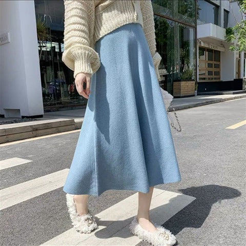 Damen Eleganter Midi-Rock mit legerem Schnitt und dekorativem Texturmuster Drune
