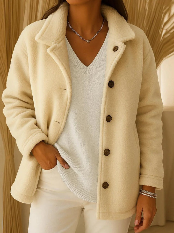Damen Fleece-Jacke mit Knopfdetails Drune