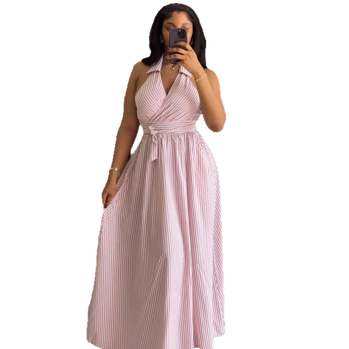 Damen Maxikleid mit elegantem Wickel-Design und hohem Schnitt Drune