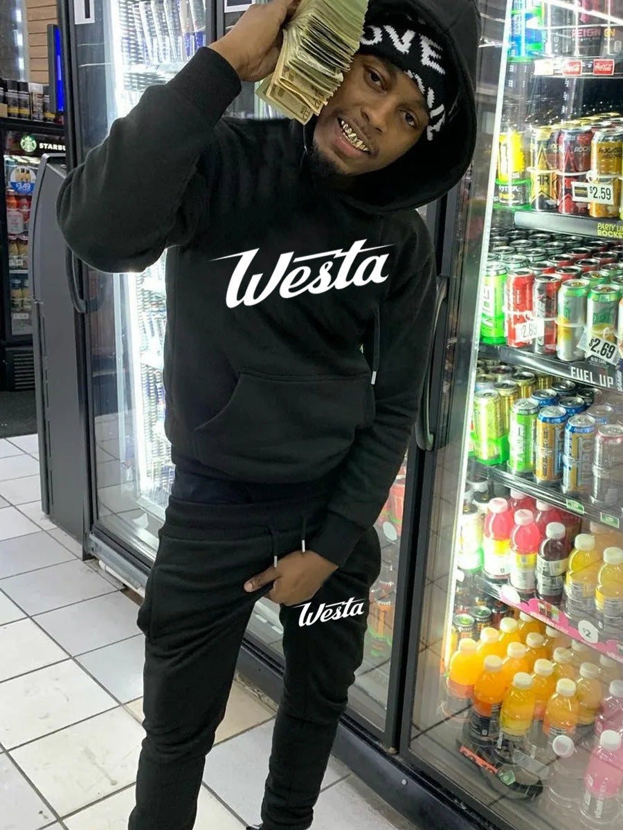 Herren Freizeit Hoodie und Jogginghose Set mit stilvollem Logo Drune