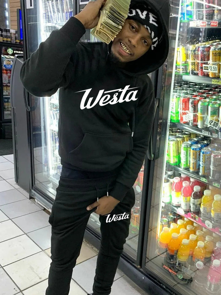 Herren Freizeit Hoodie und Jogginghose Set mit stilvollem Logo Drune