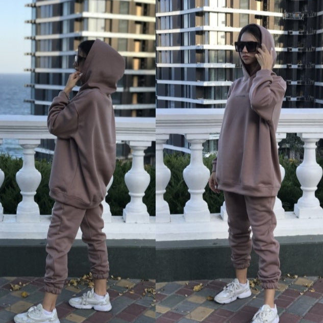 Damen Hoodie- und Jogginghose-Set mit weitem Schnitt Drune