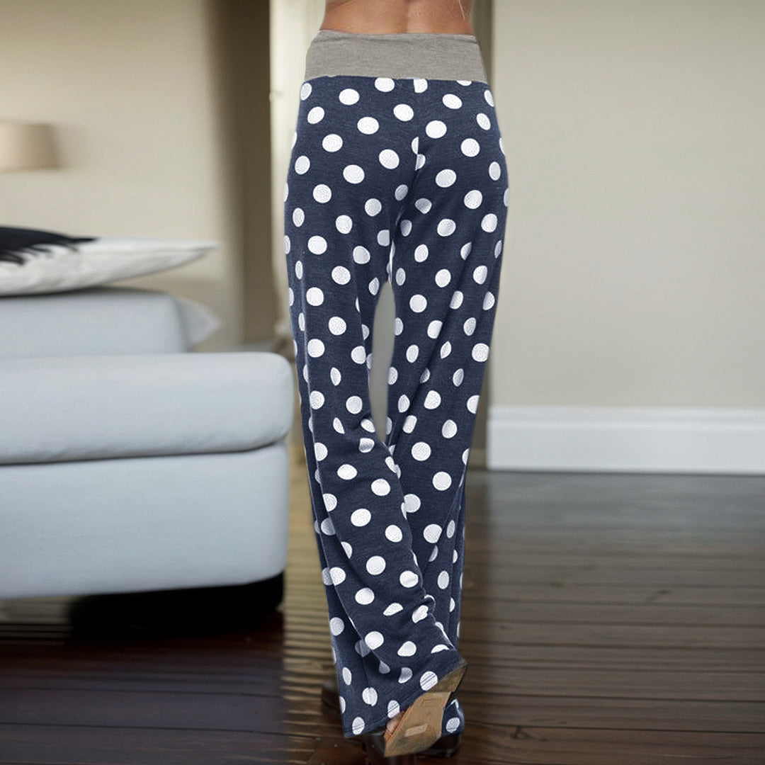 Damen Freizeithose mit modischem Punktedesign und elastischem Bund Drune