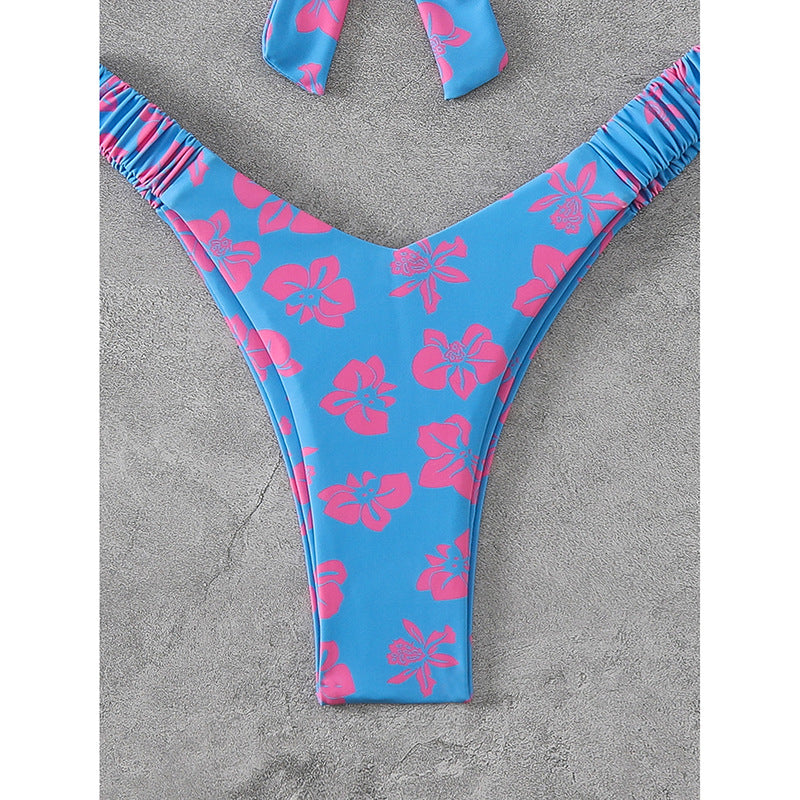 Damen Bandeau-Bikini mit raffiniertem Blumenmuster Drune