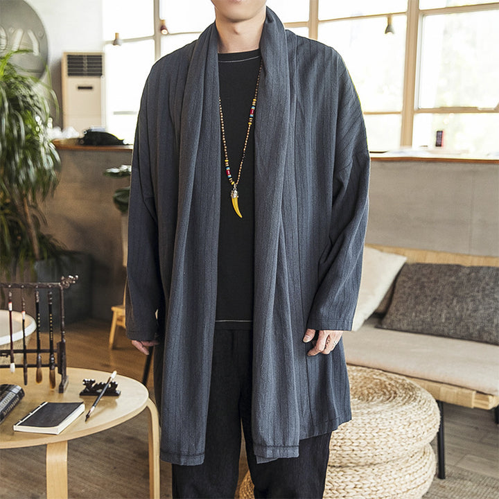 Herren lässige Kimono-Jacke mit elegantem Schnitt und weichem Gewebe Drune