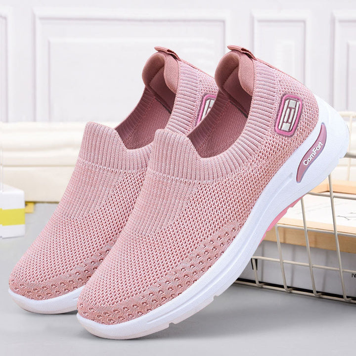 Damen nan nahtloser Strick-Slipper mit elastischem Einstieg und stoßdämpfender Komfortsohle Drune