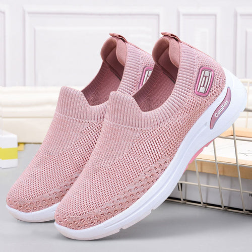Damen nan nahtloser Strick-Slipper mit elastischem Einstieg und stoßdämpfender Komfortsohle Drune