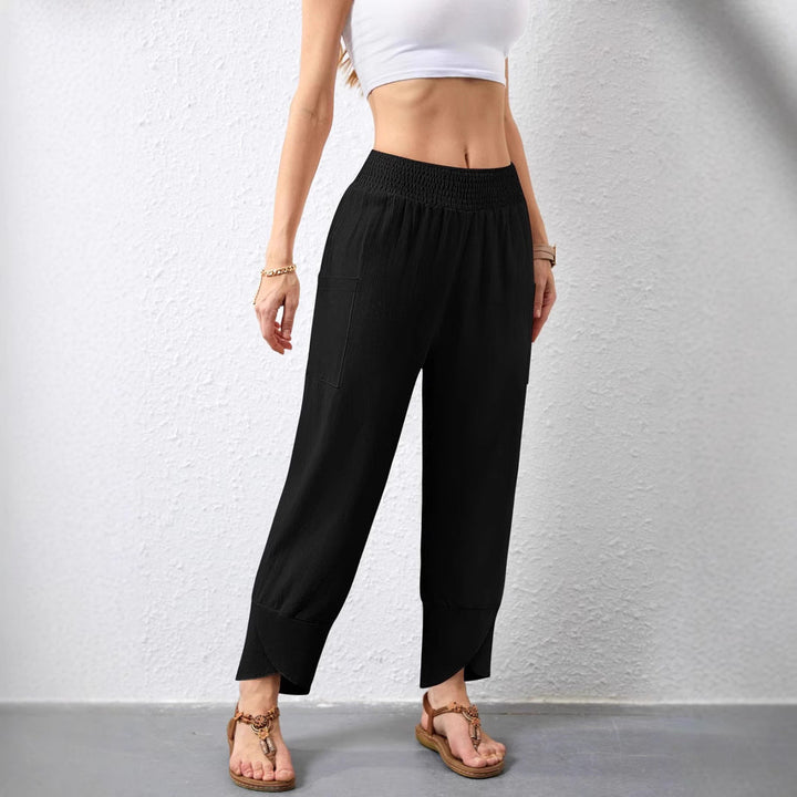 Damen Weite Sommerhose mit elastischem Bund und praktischen Taschen Drune