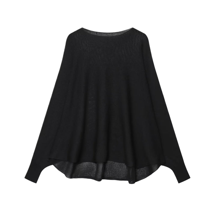 Damen lockerer Strickpullover mit weitem Schnitt und Rundhalsausschnitt Drune