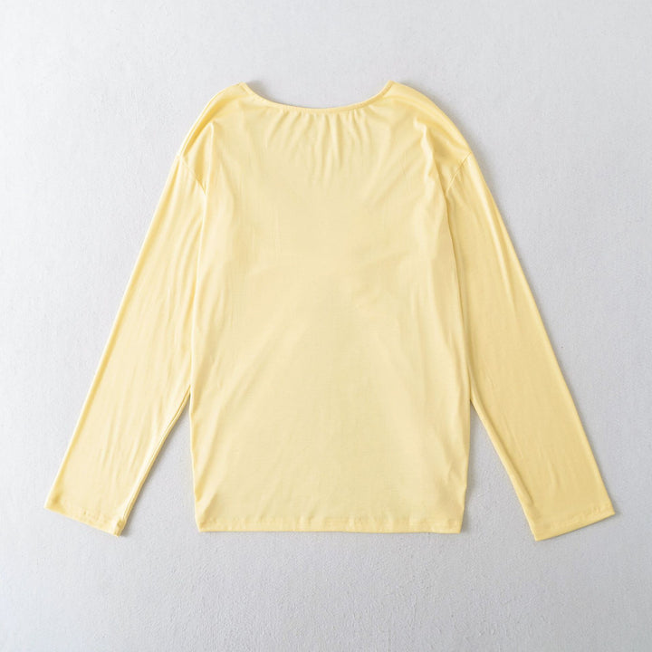 Damen Lässiges Langarmshirt mit weitem Schnitt und bequemer Passform Drune