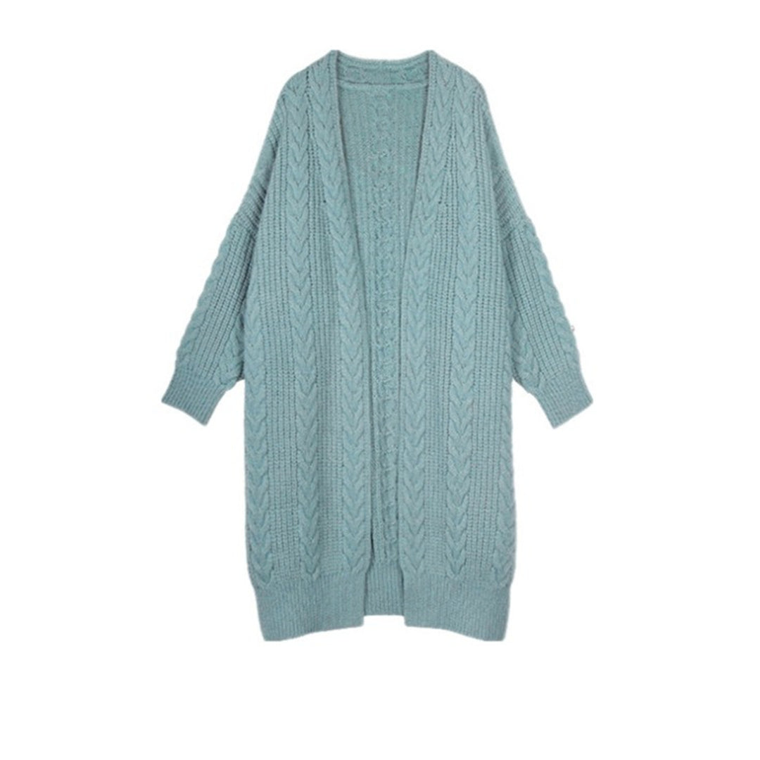 Damen Strickjacke mit Zopfmuster und weitem Schnitt Drune