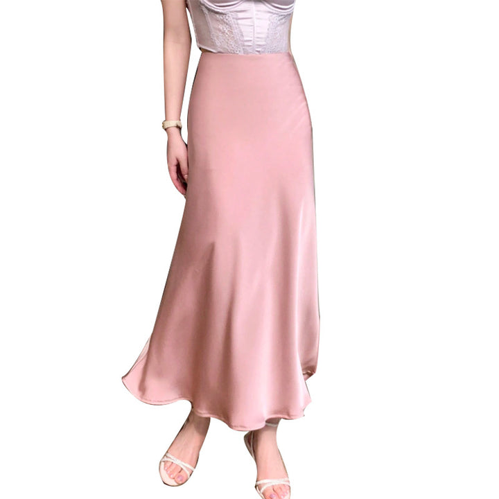 Damen Maxikleid aus seidenähnlichem Material Drune