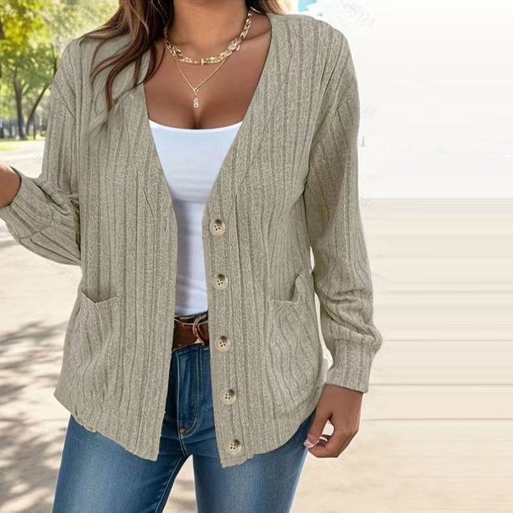 Drune | Strickjacke Polyester Komfortabel, Leicht, Taschen