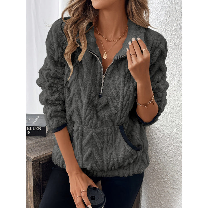 Damen Bequemer Hoodie mit hochschließendem Reißverschluss und praktischen Taschen Drune