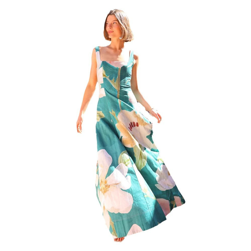 Damen Maxikleid mit floralen Mustern Drune
