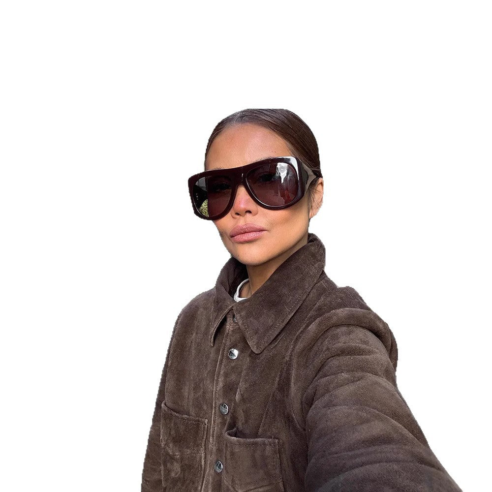 Damen Modische Wildlederjacke mit praktischen Klappentaschen Drune
