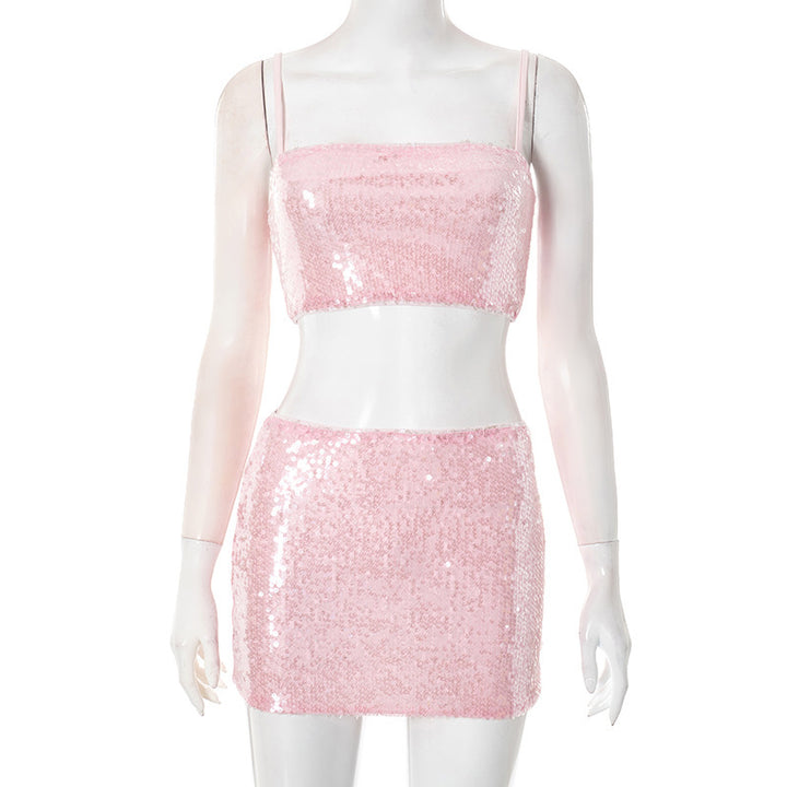 Damen Glitzerndes Zwei-teiligen Abendkleid-Set Drune