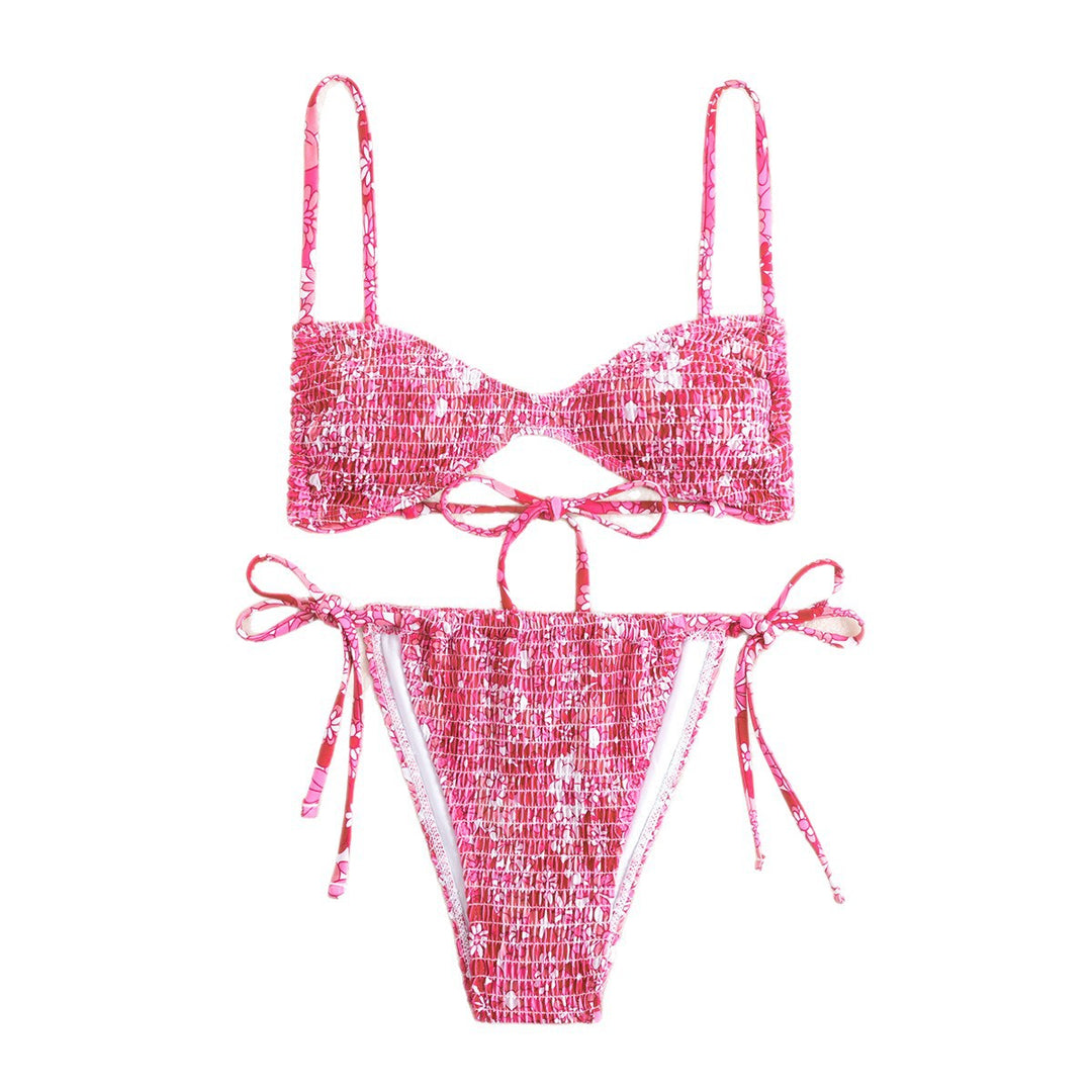 Damen Raffiniertes Bikini-Set mit Blütenmuster Drune
