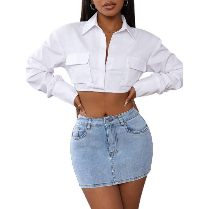 Damen Denim Minirock mit eleganten Schnürdetails Drune