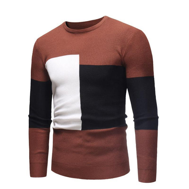 Herren Designer Pullover mit modernem Blockmuster Drune