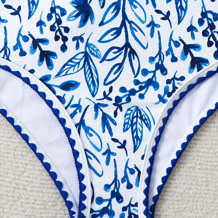 Damen Hochtailliertes Bikiniset mit floralem Design Drune