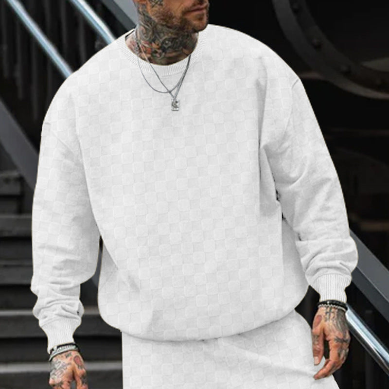 Herren lässiger oversized Sweatshirt mit strukturiertem Design Drune