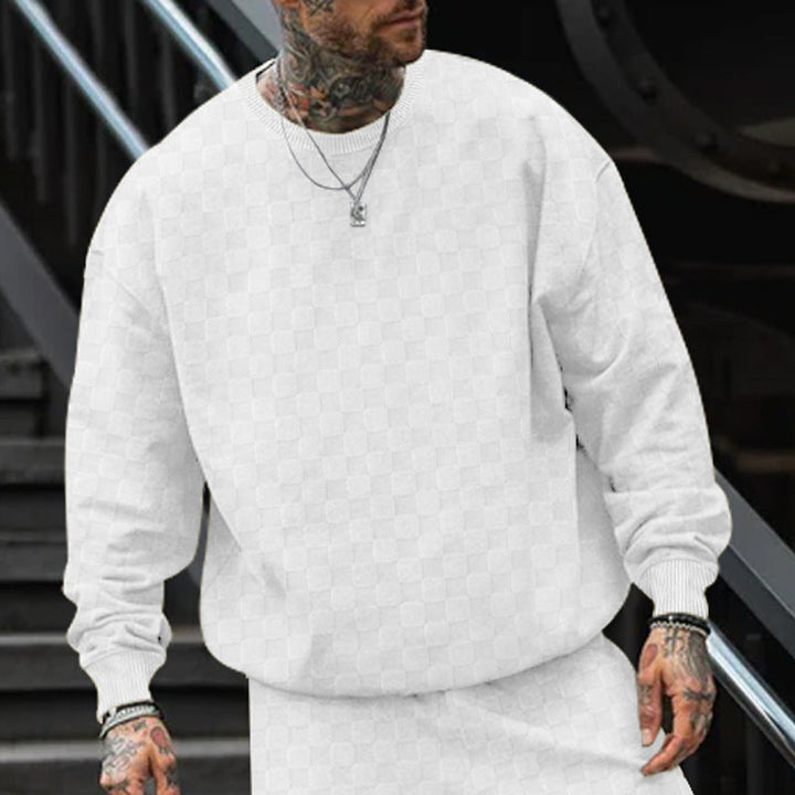 Herren lässiger oversized Sweatshirt mit strukturiertem Design Drune
