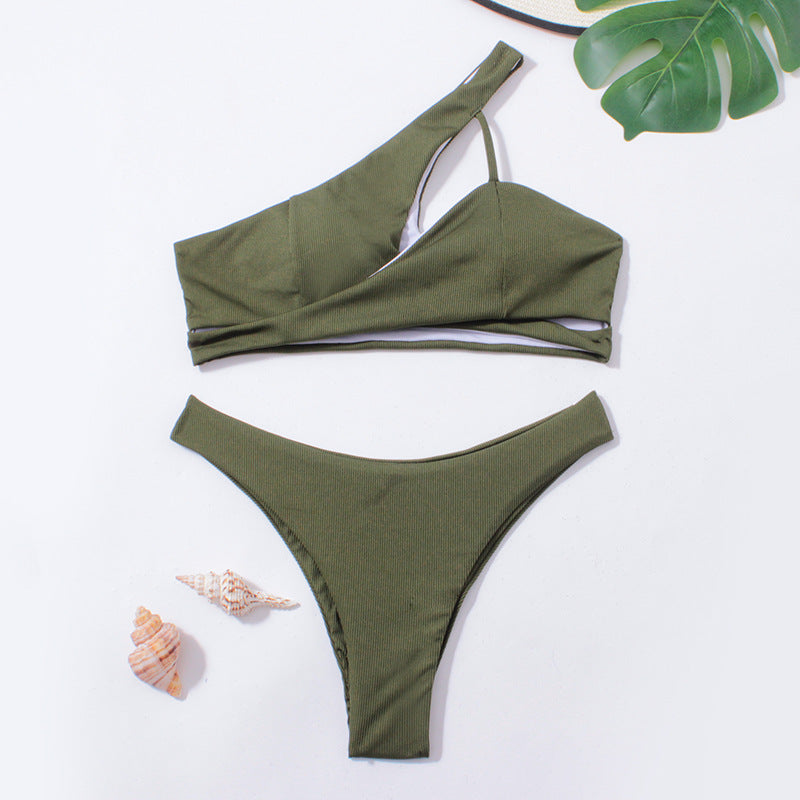 Damen Triangel-Bikini mit asymmetrischem Oberteil und schickem Design Drune