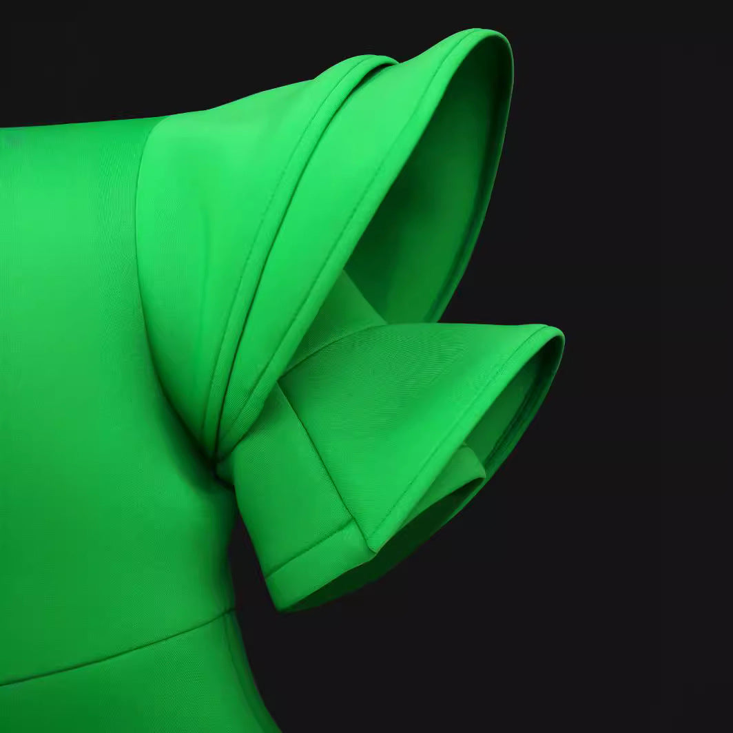 Damen Kleid mit voluminösen Rüschensäumen und dekorativem Schleifenakzent Drune
