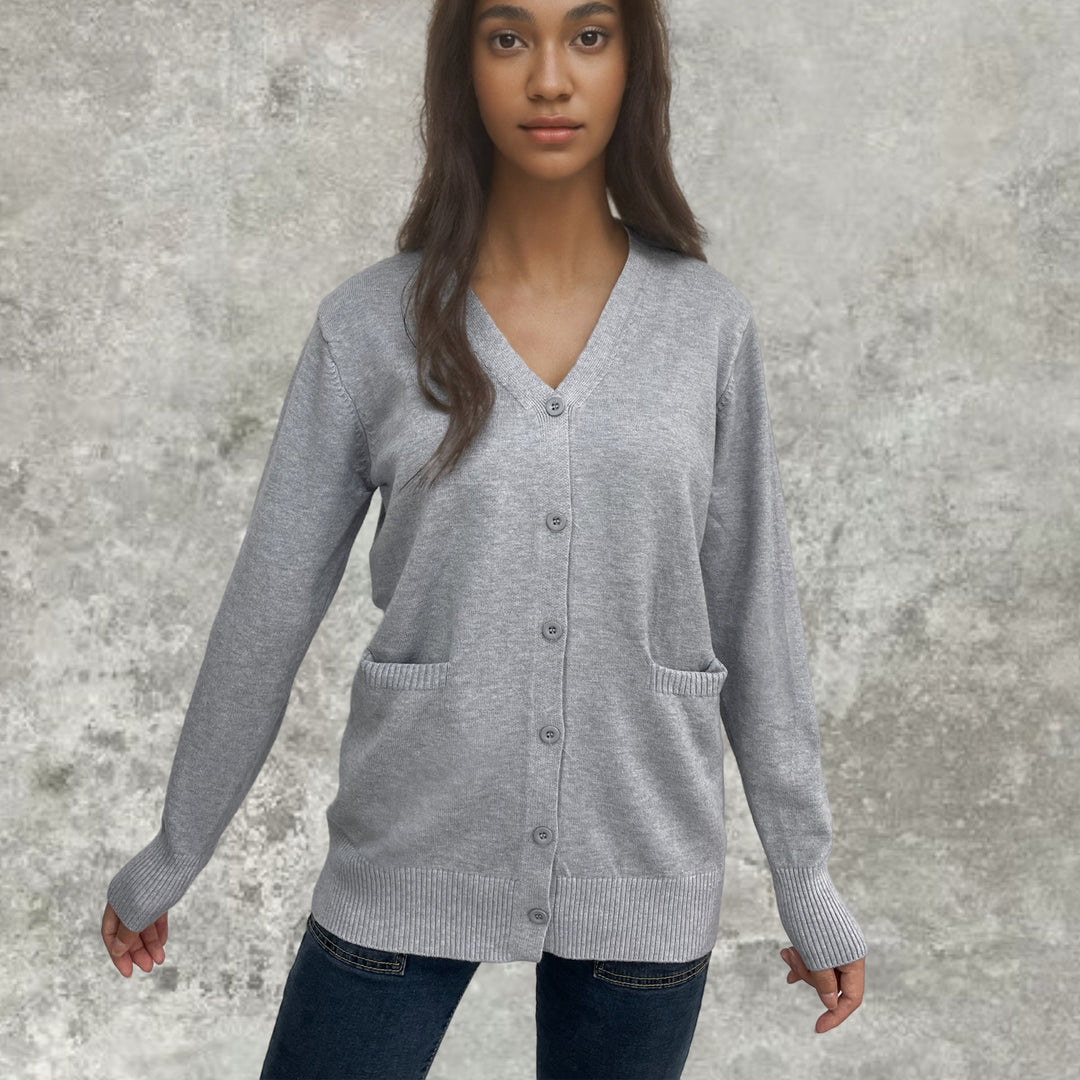 Damen weiche Strickjacke mit Taschen Drune