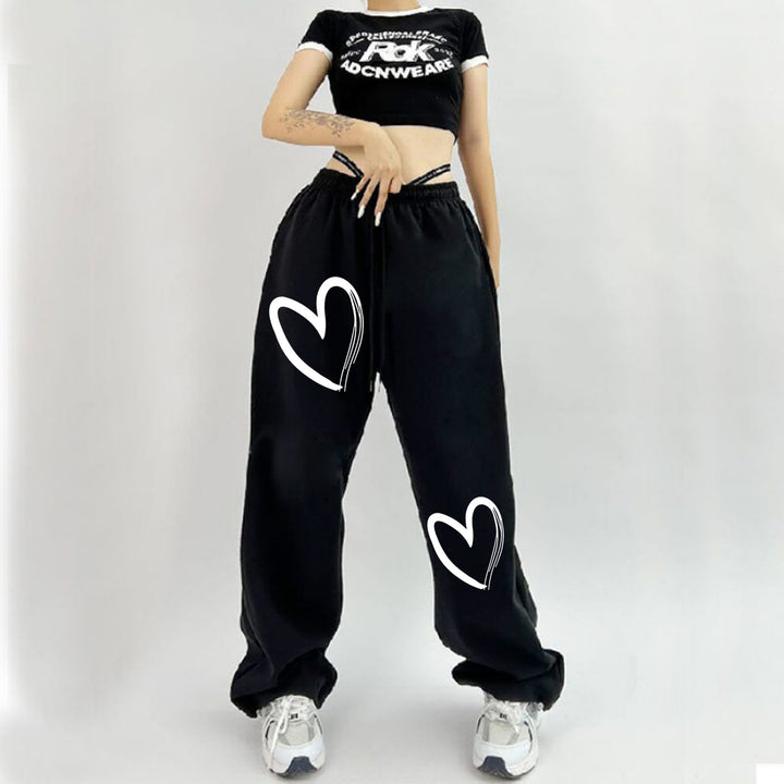 Damen bequeme Sweatpants mit herzigem Druck Drune