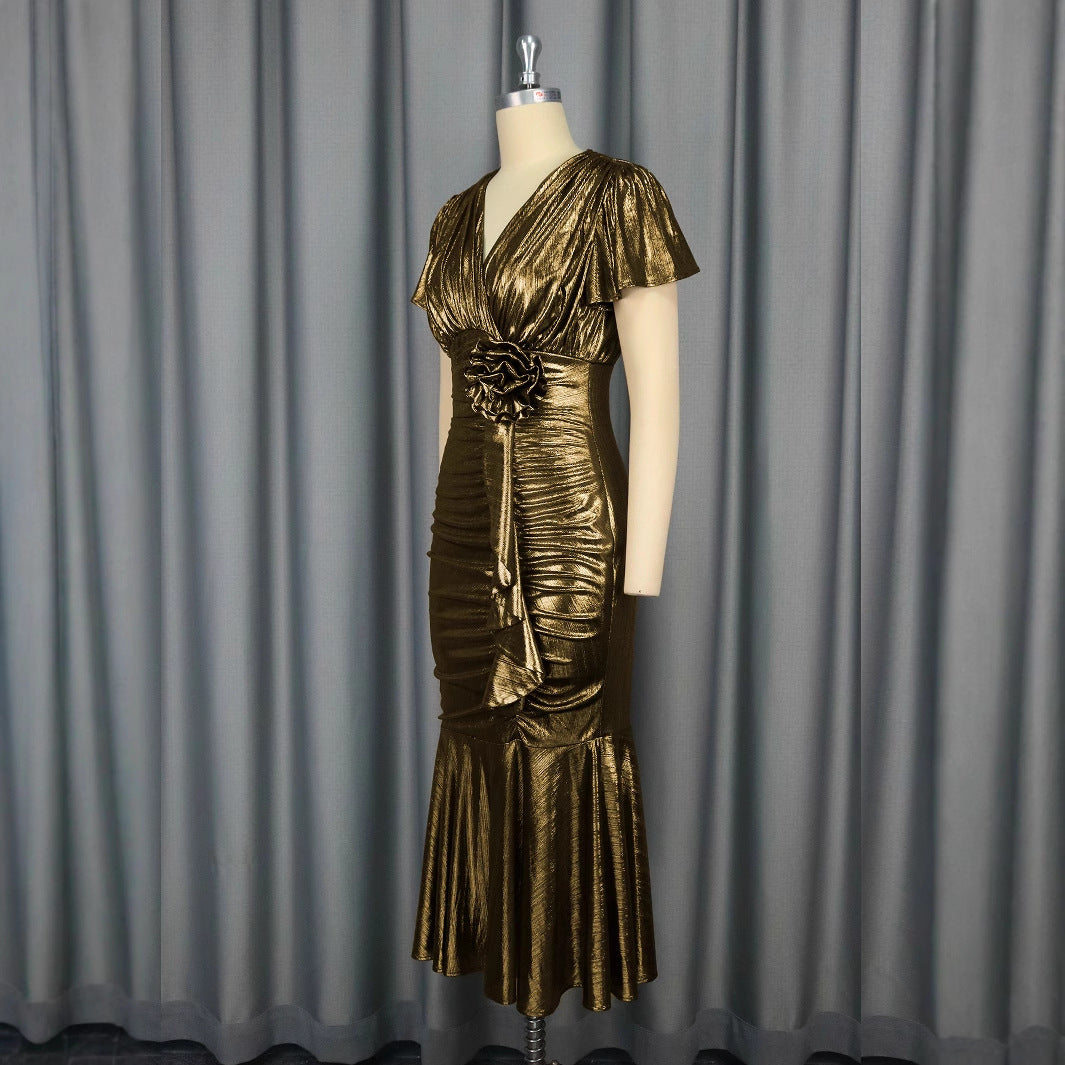 Damen Glamouröses Abendkleid mit Raffinierten Drapierungen Drune