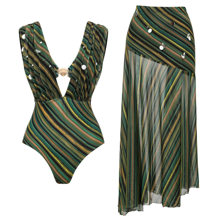 Damen Badeanzug und Strandrock Set Drune