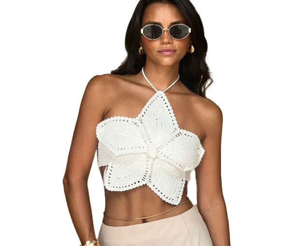 Damen Häkeloberteil mit floralen Motiven und luftiger Passform Drune