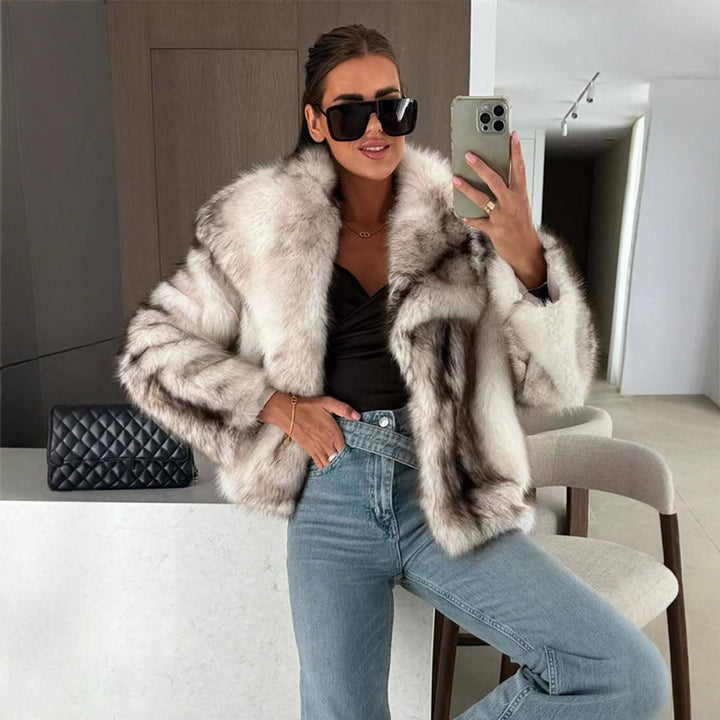 Damen elegante Kunstfelljacke Drune
