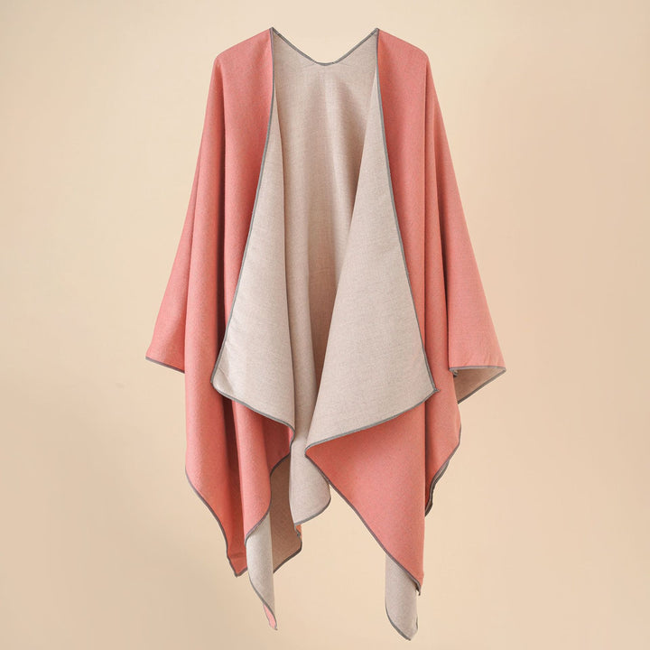 Damen Wohlfühl-Poncho aus weichem Wollmix mit elegantem Schnitt Drune