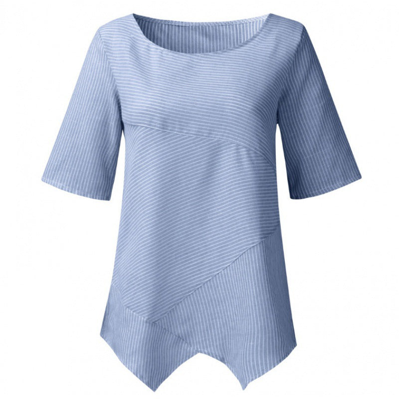 Damen asymmetrisches Strickoberteil mit dekorativem Rippmuster Drune
