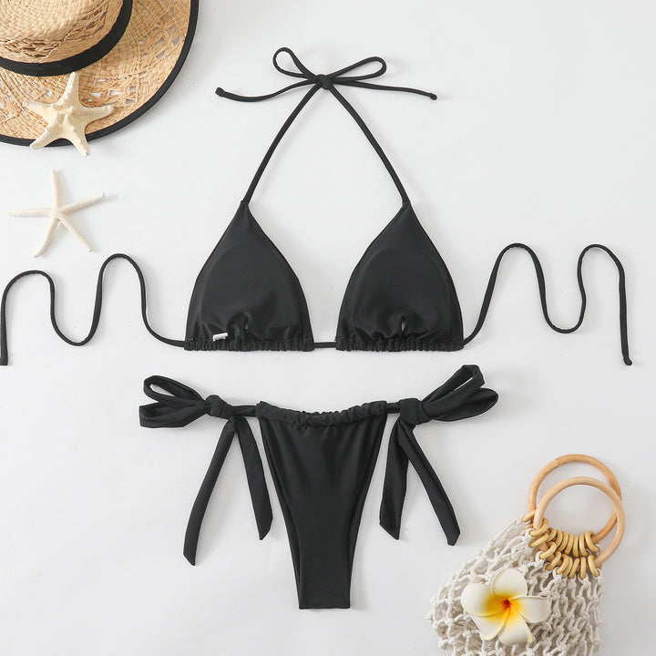 Damen Triangel-Bikini mit modischen Bindebändern Drune