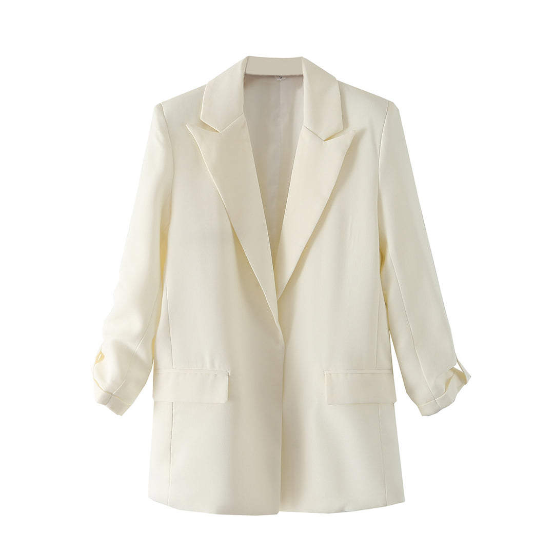 Damen elegante Blazerjacke mit modernem Schnitt und strukturiertem Gewebe Drune