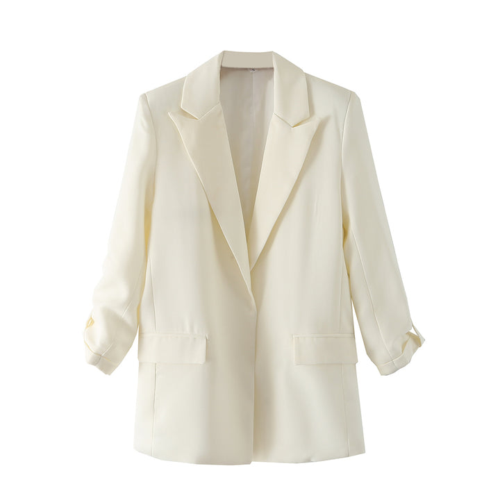Damen elegante Blazerjacke mit modernem Schnitt und strukturiertem Gewebe Drune