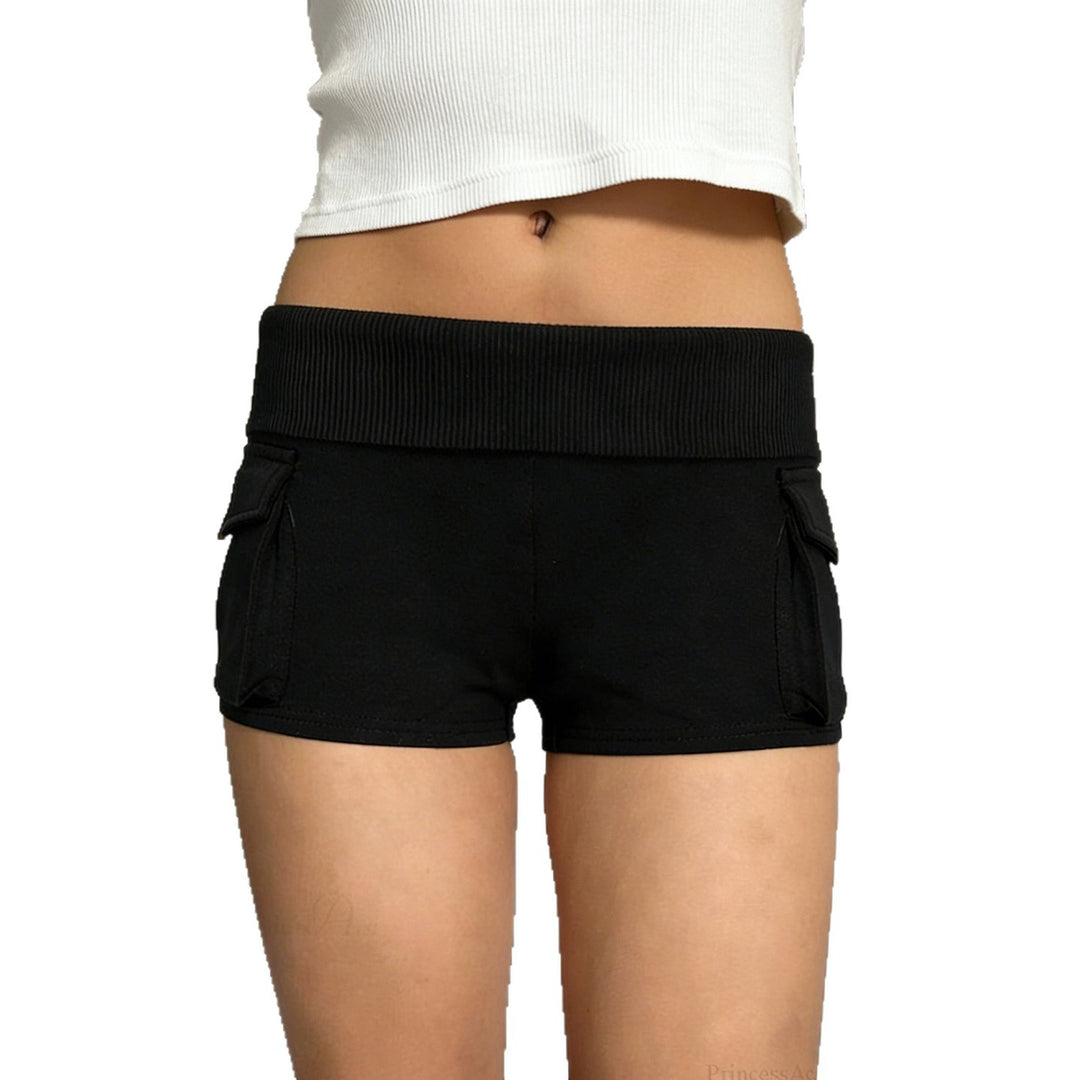 Damen Modische Shorts mit praktischen Taschen und hohem Bund Drune